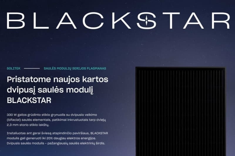 SoliTek pristato pažangiausią saulės modulį BLACKSTAR